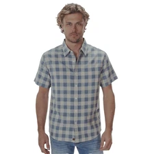 Men's The Normal Brand Short Sleeve Jasper Shirt in Blue Check - Size XL