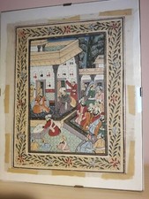 antico dipinto su seta orientale Batik