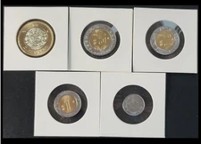 MEXICO  10 5 2 1 .50 PESOS 5 PCS COIN SET  UNCIRCULATED FREE SHIP FROM USA
