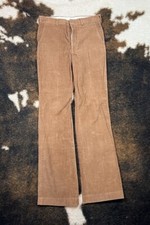 Vtg 70s Corduroy Women's High Waist Wide Leg Corduroy 32x35 Pleated Pants