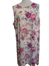 Ladies Size 4XL Amzplus ROSE Covered Sleeveless Polyester Below Knee Dress