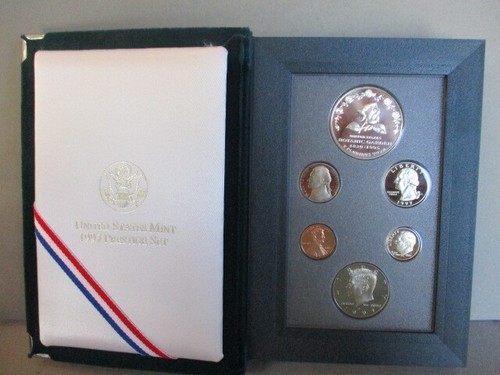 1997 US Mint Prestige Proof 6 Coin Set w Botanic Garden Silver $1 & COA