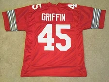 UNSIGNED CUSTOM Sewn Stitched Archie Griffin Red Jersey - M, L, XL, 2XL