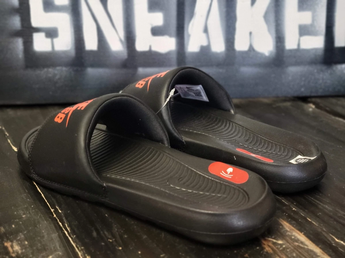 Nike slides best sale orange and black