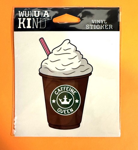 CAFFEINE QUEEN COFFEE STARBUCKS DIE CUT 4" VINYL DECAL STICKER FREE SHIP - 第 1/1 張圖片