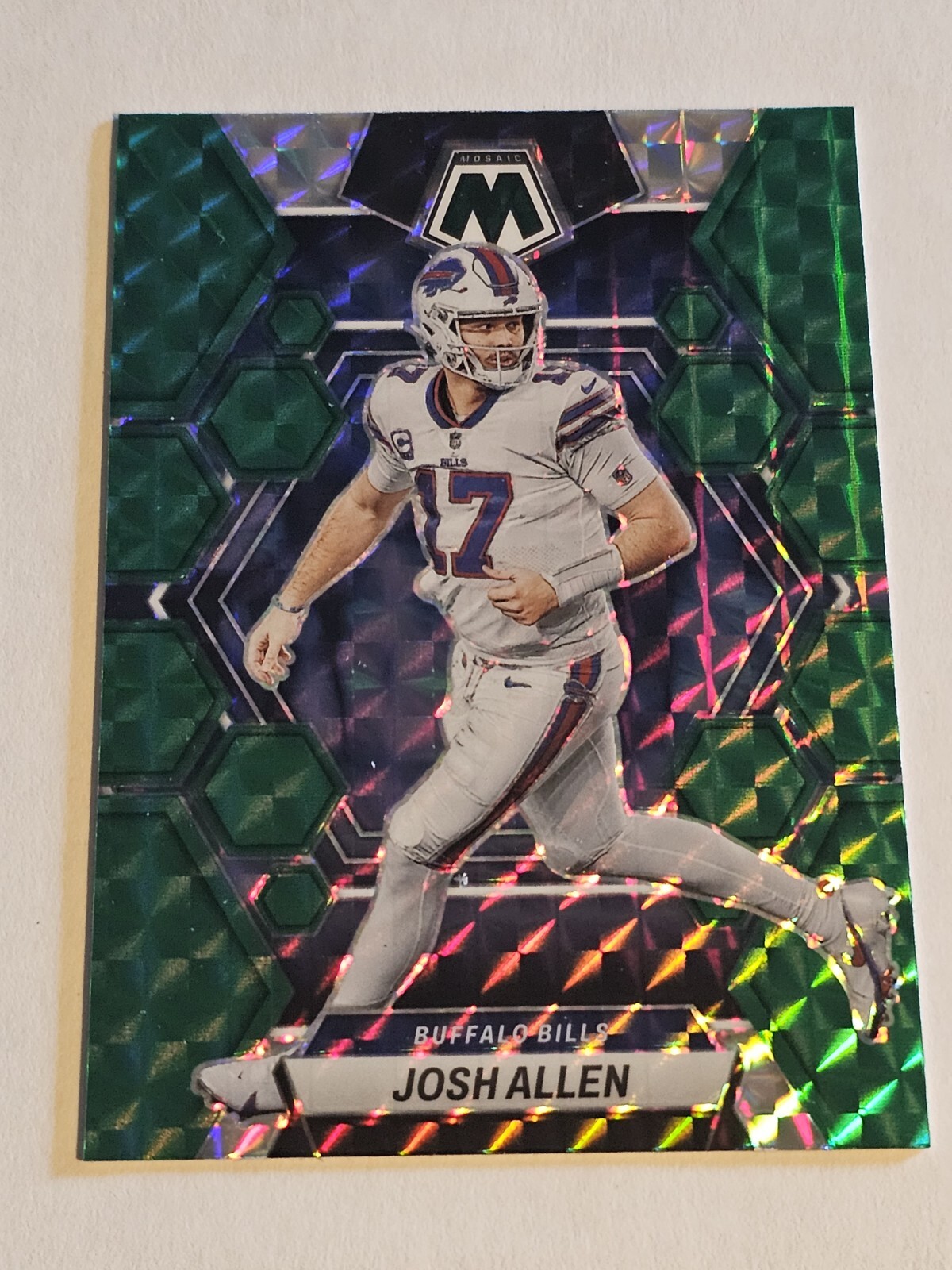 2023 PANINI MOSAIC FOOTBALL JOSH ALLEN GREEN MOSAIC  PRIZM #21