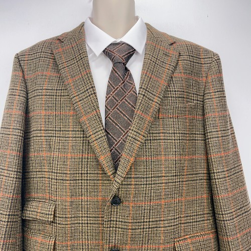 Marks and Spencer Moon Tweed Blazer Sakko Herren 46R Kariert Braun M&S Sartorial - Bild 2 von 17