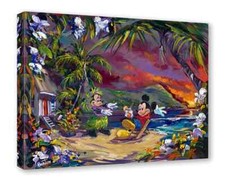 Mickey Mouse Walt Disney Fine Art Steve Barton Lt Ed TOC Canvas Print Hula Love