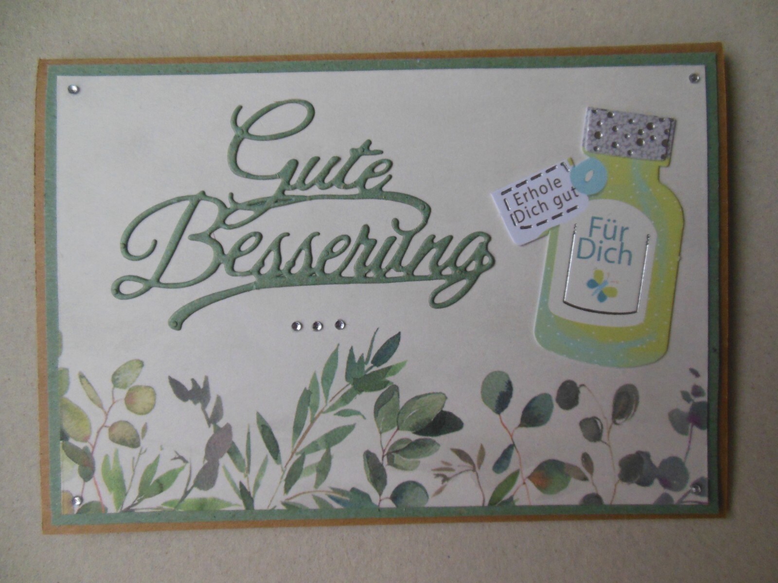 Karte Gute Besserung, Genesungskarte, Grußkarte, Genesungswünsche, handgefertigt