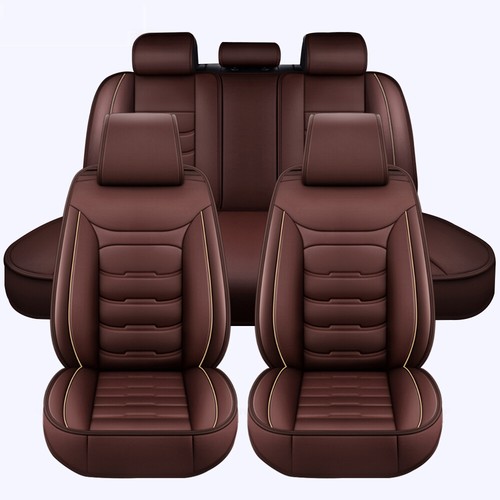 Leatherette Front Rear Car 5 Seat Covers Full Set Cushion Protector Universal - Picture 29 of 47