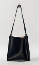 Mark and Graham Soho Leather Tote Black Bag Carry Hand Purse (Initials KPC) EUC