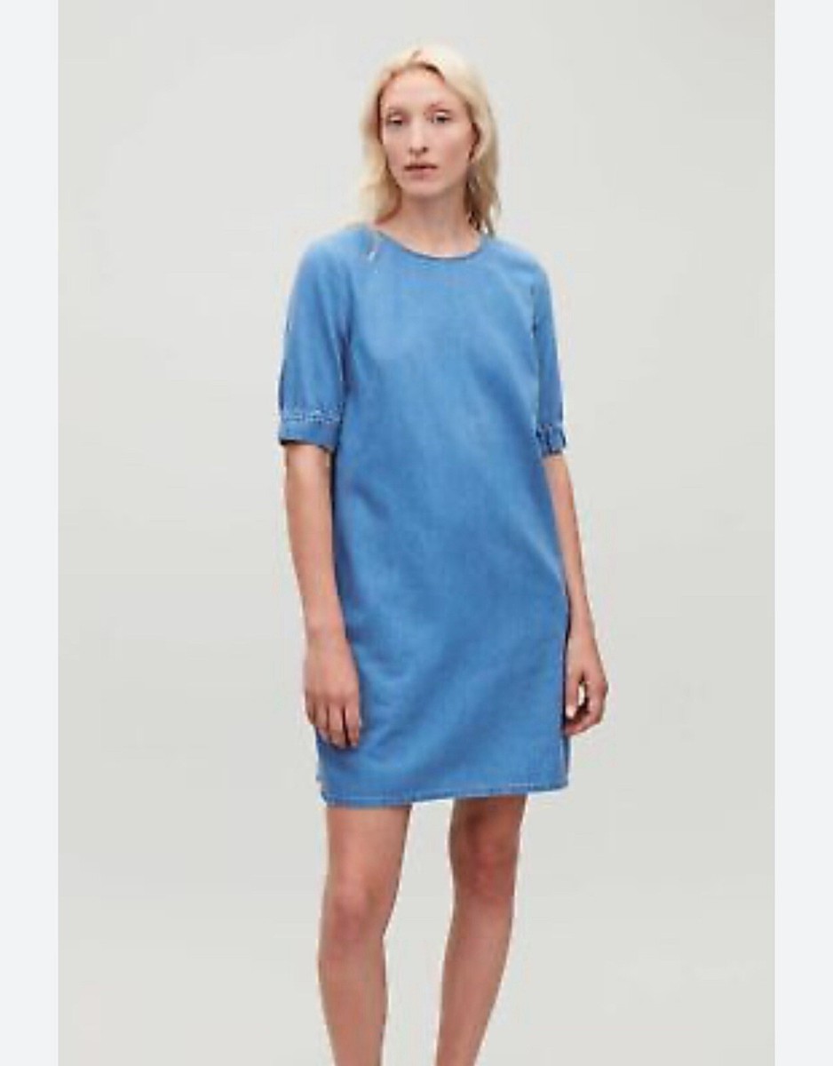 COS Flare-Sleeved Denim Shift Dress | eBay