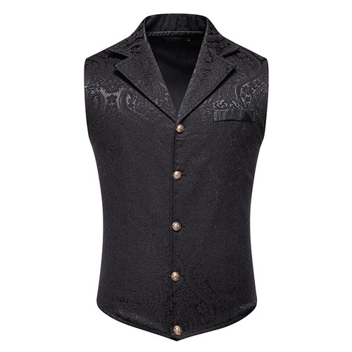New Medieval Floral Retro Vest Sleeveless Printing Single Breasted Formal Vests - Picture 6 of 27