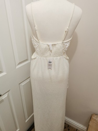 Anthropologie Crochet Detail Cut Out Maxi Beach Dress in Cream Size M RRP £125 - Picture 4 of 5