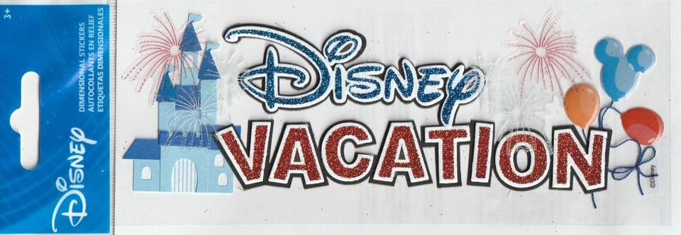 NEW! Licensed EK Success DISNEY VACATION 3-D Stickers 75963 FAST FREE shipping!