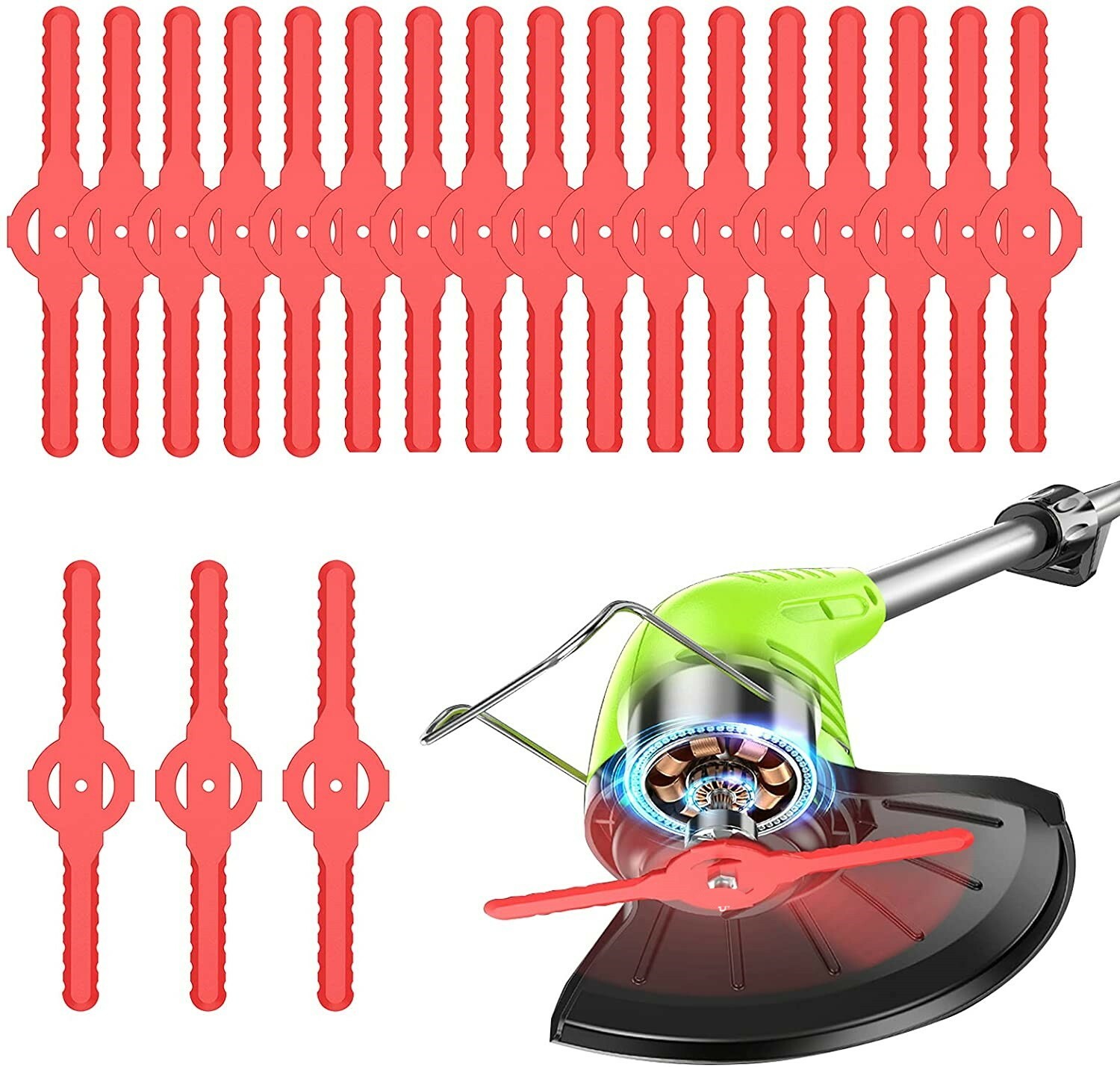 GardenJoy String Trimmer Head Blades Replacement , 24pcs Plastic Cutter Blades