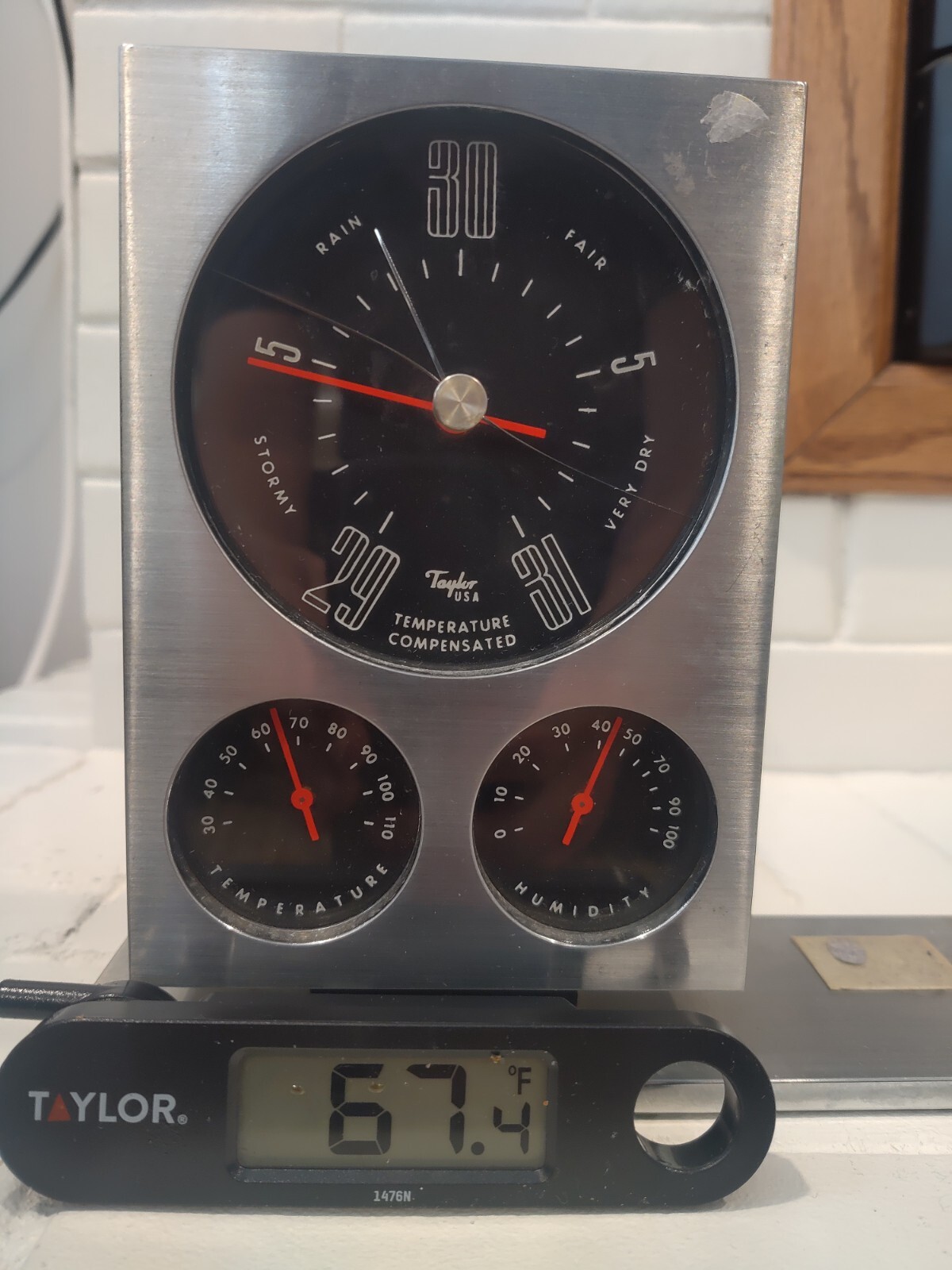 Taylor MCM Desktop Weather Station Barometer Temperature Hygrometer