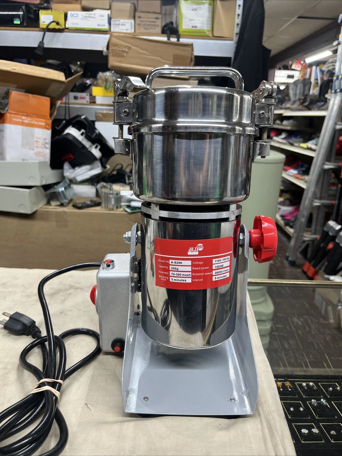 ALD RED 200g Grains Spices Hebals Cereals Coffee Dry Food Grinder Mill Grinding
