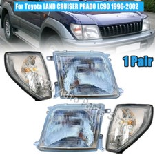 4pcs Glass Headlight Head Lamp For Toyota Land Cruiser Prado Lc90 1996-2002