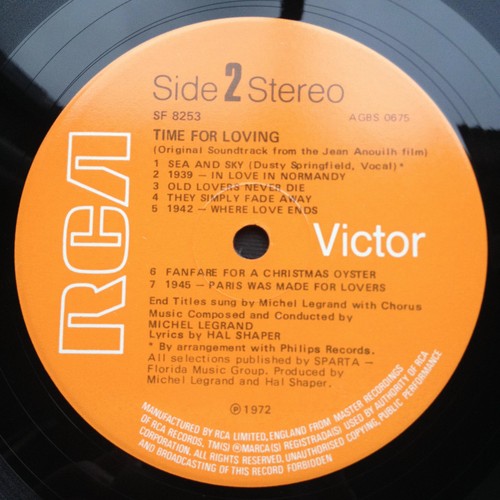 Michel Legrand TIME FOR LOVING Film Soundtrack LP Dusty Springfield • Matt Monro - Picture 11 of 12
