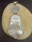 GENUINE WHITE MOTHER OF PEARL set in 925 STERLING SILVER FAST FREE SHIPPING!!