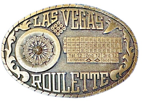 Spinning Roulette Game Wheel Casino Gambling Gambler Belt Buckle
