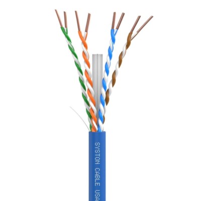 Syston Cat 6A+ Bulk Ethernet Cable 700MHz 23 AWG UTP Solid Copper Wire-CMR 250ft