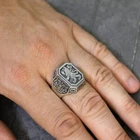 Lion Of Judah Holy Jerusalem Western Wall 925 Silver Mens Jewelry Rings #013