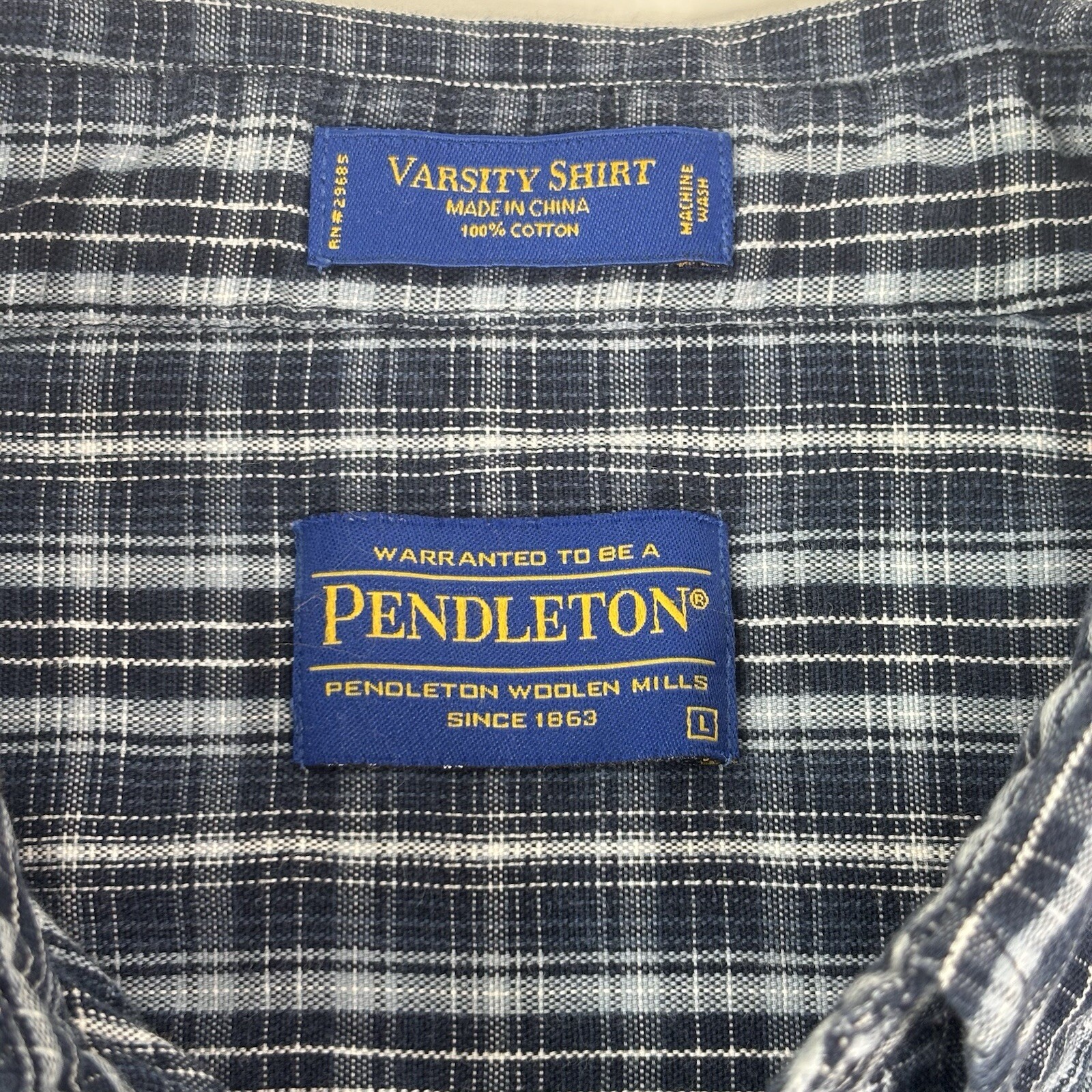 Pendleton Varsity Shirt Men Large Button Down Lon… - image 6