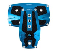 Nrg For Brushed Aluminum Sport Pedal At - Blue Wblack Rubber Inserts