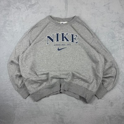 Vintage Nike Athletic Dept 1972 Grey Oversized Size Small Pullover Sweatshirt