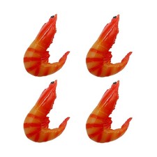 4 Pcs Lebensmittelmodell Dekoratives Garnelenspielzeug Lebensmitteldekor