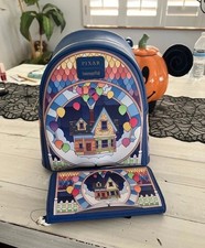 Loungefly Disney Pixar Up House Stained Glass Mini Backpack & Wallet Set NWT