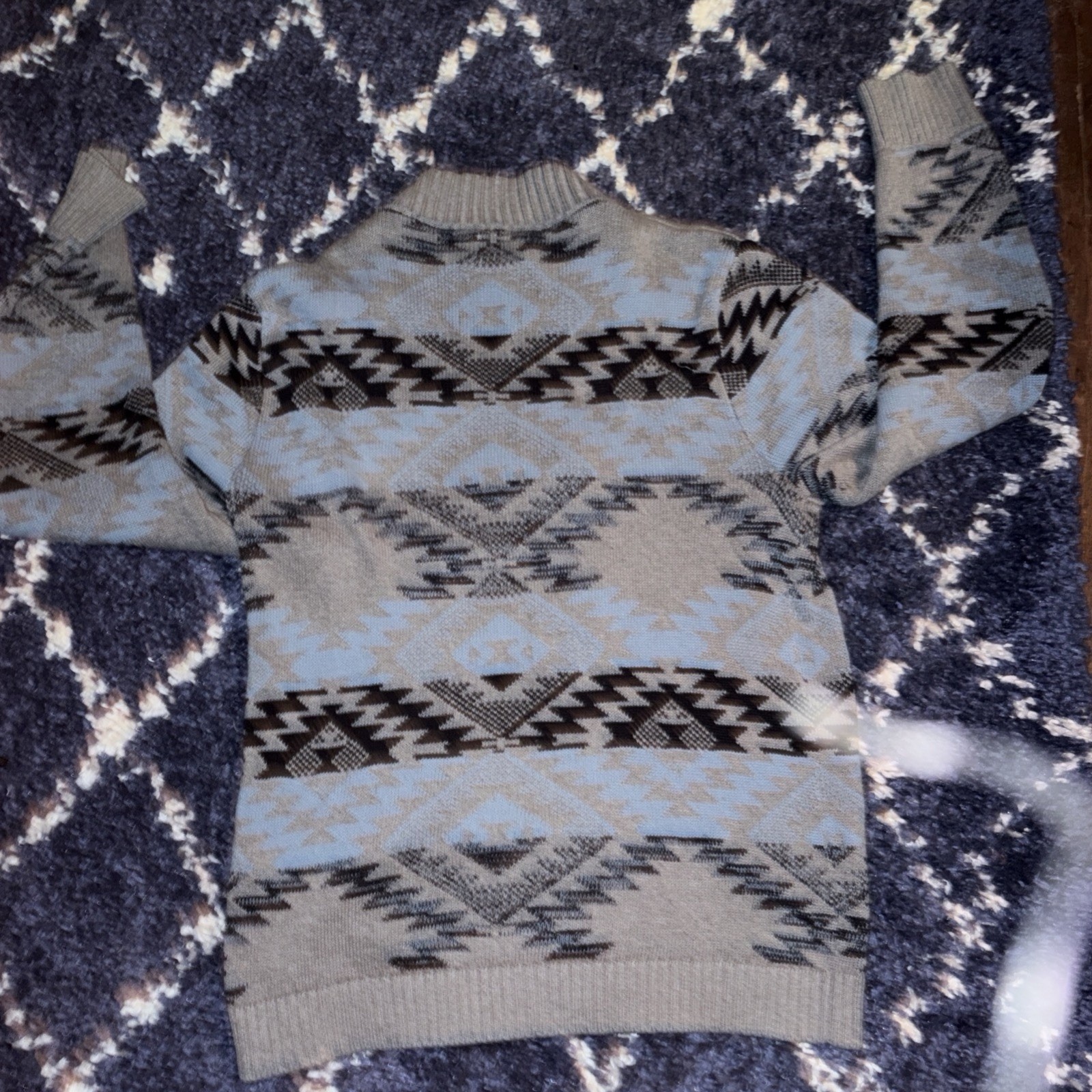 Wrangler Aztec pattern full-zip sweater Unisex Si… - image 4