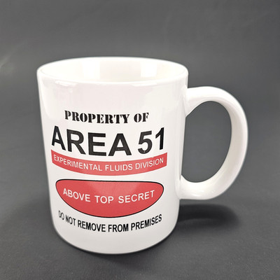 Vintage Area 51 Mug Top Secret Research Facility Ceramic Novelty Vintage 1995