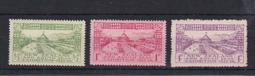 NZ1T) New Zealand 1925 Dunedin Exhibition set of 3 SG 463-465, the ½d with bares - Foto 1 di 2