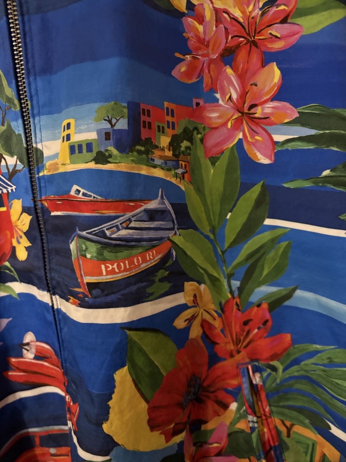 Polo Ralph Lauren le Grand Bleu Print Twill Jacket XXL Riviera Floral Rare image 3