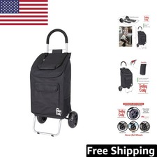 Trolley Dolly: Versatile Black All-Terrain Shopping Cart with 110 lb Capacity