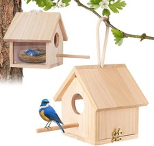 Bird Houses for outside Clearance with Pole, Wood Birdhouse Blue Bird House Bird