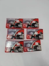 Lot of (6) Maxell UR 60 Minute Normal Bias Audio Cassette Blank Tapes NEW SEALED