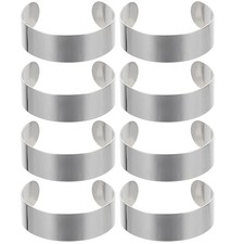 8-Pack Stainless Steel Bracelet Blanks for Stamping  Engraving, Adjustable O...