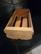 Napa Valley Box Company 12 cassette tape storage crate rack wood Poinsettia