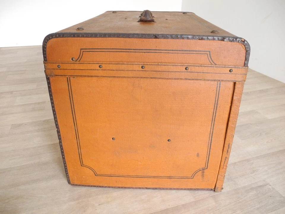 Antik Hutkoffer Überseekoffer Reisetruhe Schrankkoffer Truhe Jugendstil  Nr. - Bild 3 von 4
