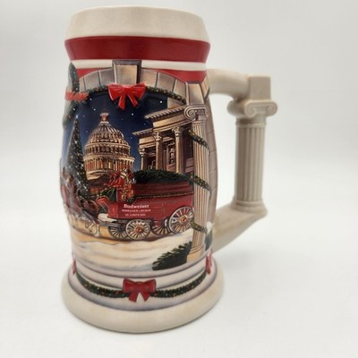 2001 Budweiser Holiday Stein Holiday at the Capitol CS455 Clydesdales Beer Mug