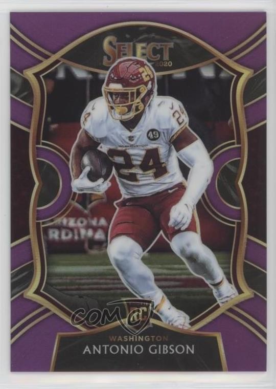 2020 Panini Select Concourse Purple Prizm /75 Antonio Gibson #72 Rookie RC