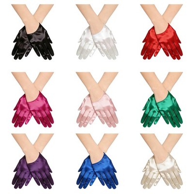 Women Etiquette Gloves Rave Arm Warmer Wedding Satin Mittens Stylish Cosplay