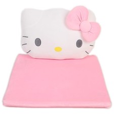Sanrio Hello Kitty Seat Cushion With Kitty Face-shaped Backrest Car Accessory Sanrio Hello Kitty Seat Cushion With Kitty Face-shaped Backrest Car Accessory