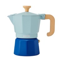 La Cafetiere 'Venice' 3 Cup Espresso Maker, 2-Tone Sky Blue, Wooden Handle 150ml