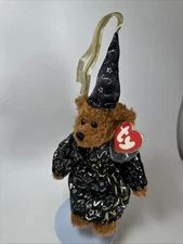 Ty Attic Treasures Merwyn the Sorcerer Wizard Bear Plush 10-inch Stuffy jointed