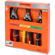 Blechschere Set 3tlg. Metallschere Blech Schere gerade links rechts Hebelschere